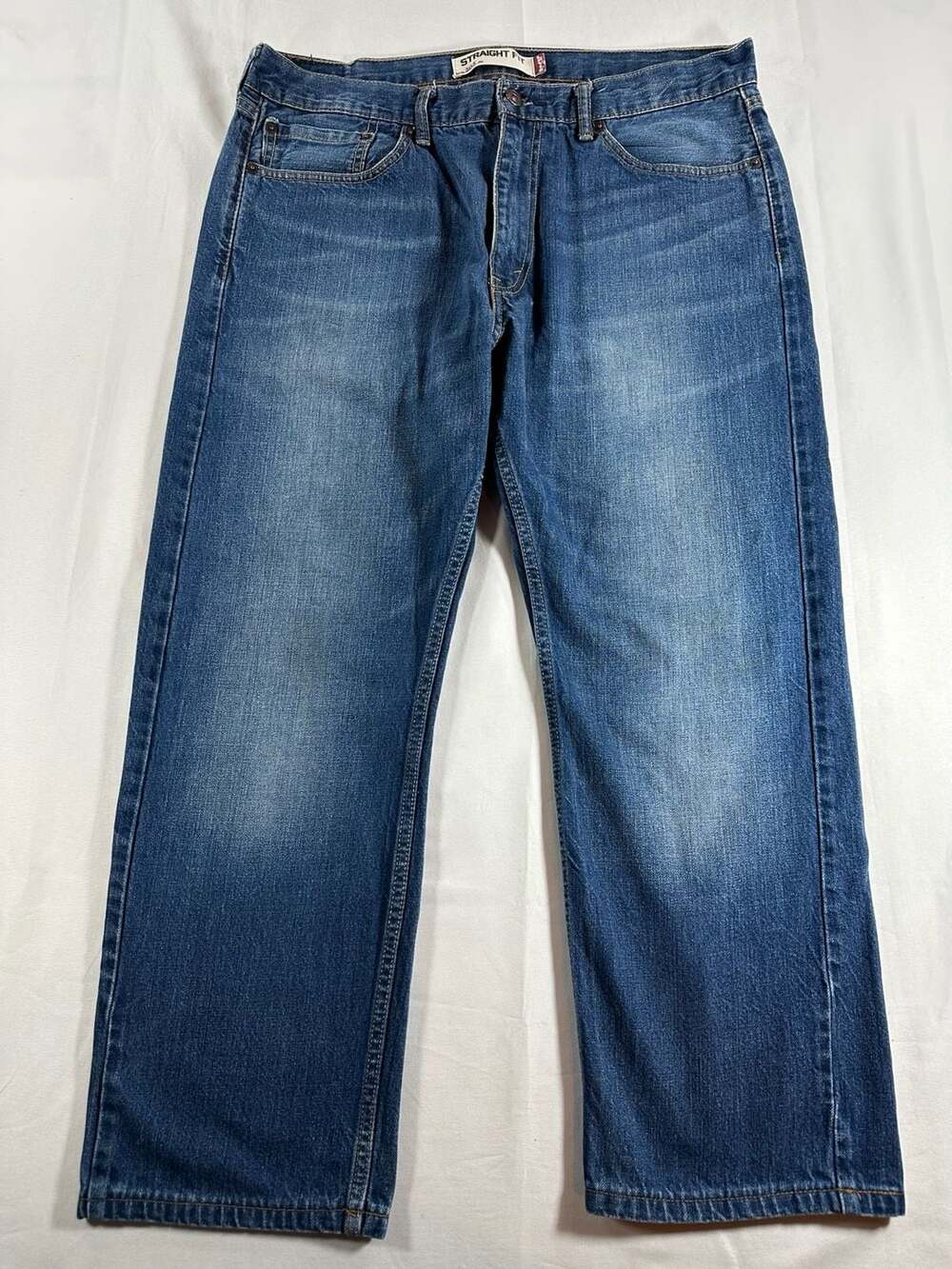 Levi's 505 Straight Fit Medium Wash Jeans Grunge Y2K 36x30